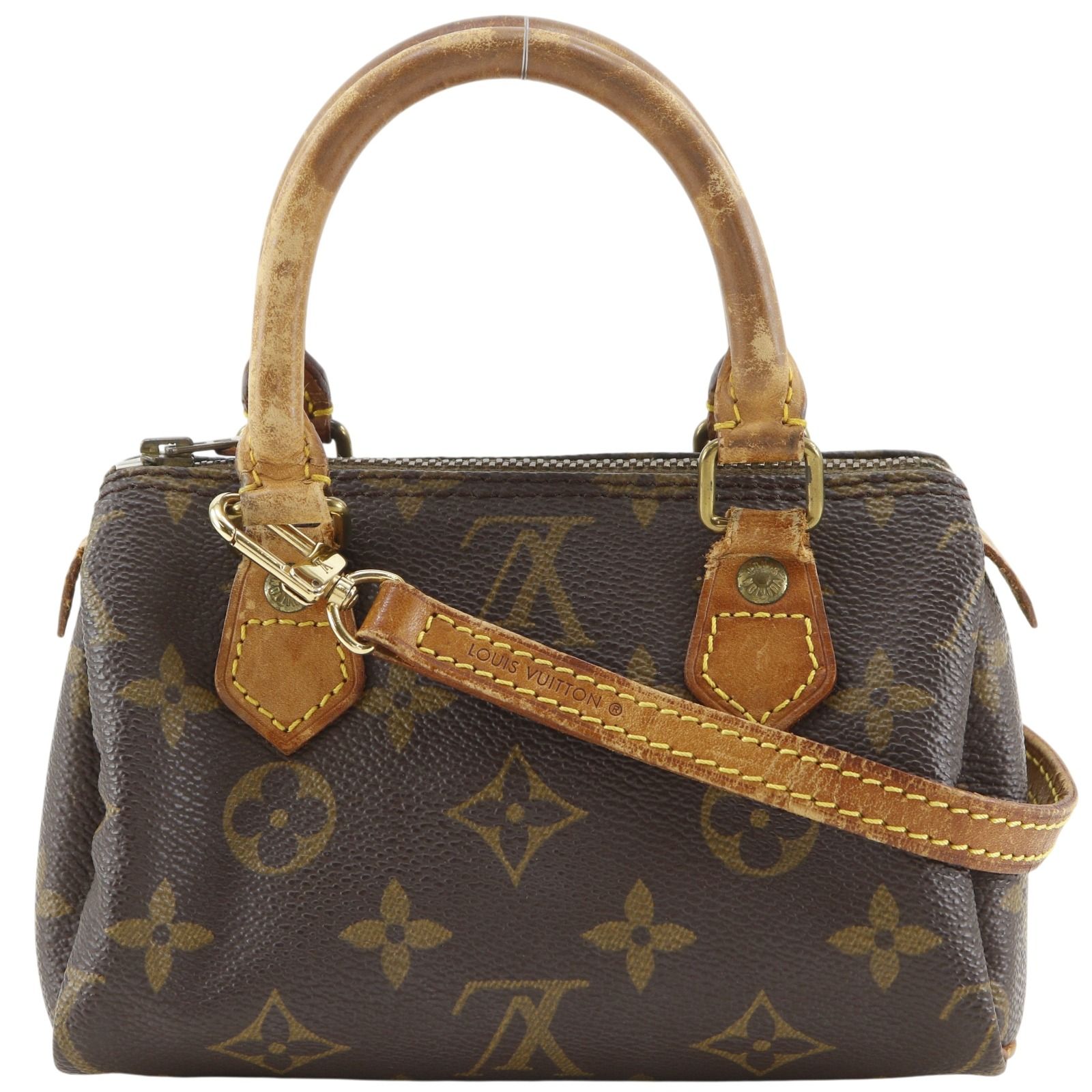 【LOUIS VUITTON】ルイ・ヴィトン ミニスピーディ 2WAYショルダー M41534 モノグラムキャンバス 茶 レディース ハンドバッグ