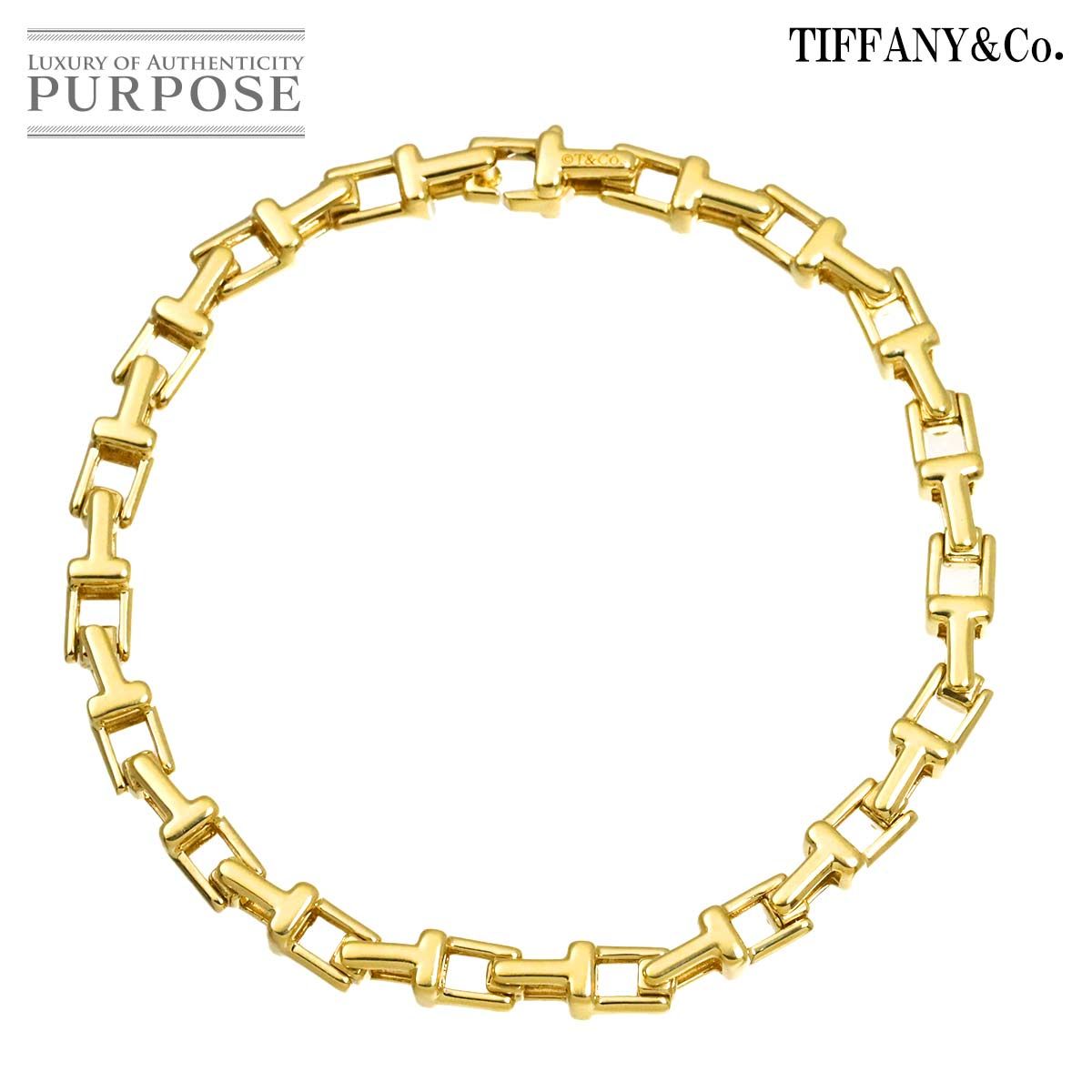 ティファニー TIFFANY&Co. Tナロー ブレスレット 15.5cm K18 YG イエローゴールド 750 Bracelet 90325710