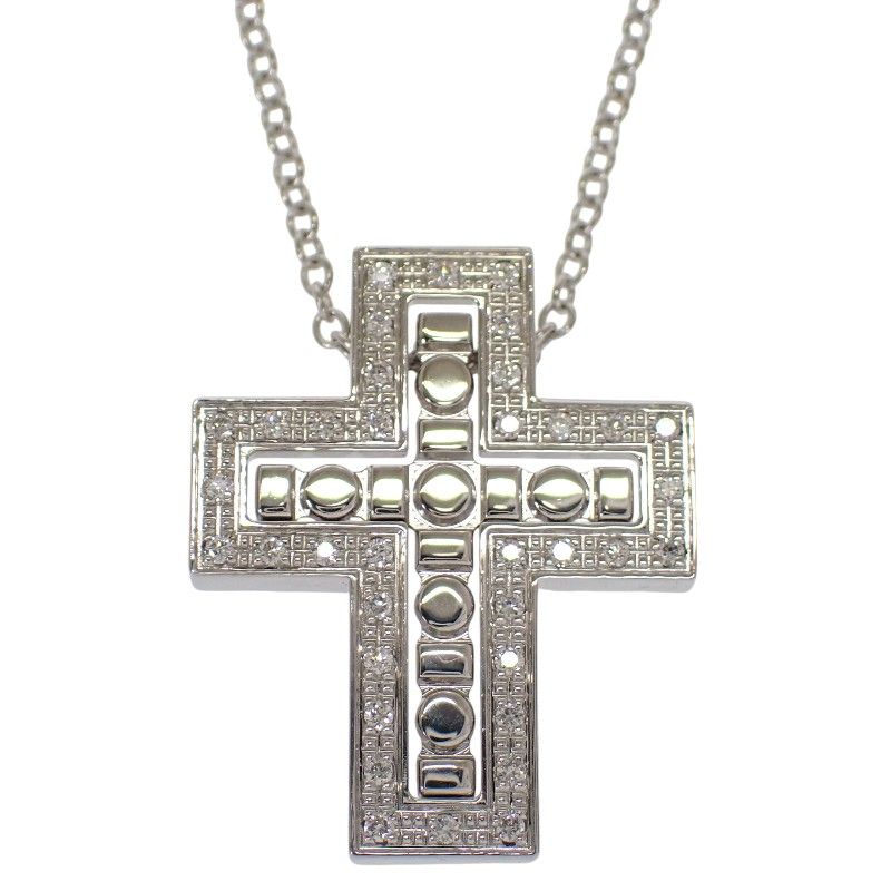ダミアーニ Damiani ベルエポック ネックレス 20111854 クロス 十字架 K18ホワイトゴールド K18WG ダイヤモンド0.11ct 美品 箱付 保証書 ギフト 人気 レディース メンズ ユニセックス【中古】【Aランク】