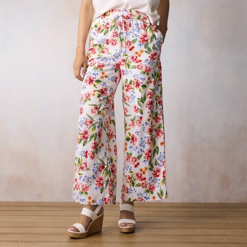 LC Lauren Conrad レディース ボトムス カジュアルパンツ Womens LC Lauren Conrad PullOn Soft Pants Ivory Amalfi Garden アイボリー