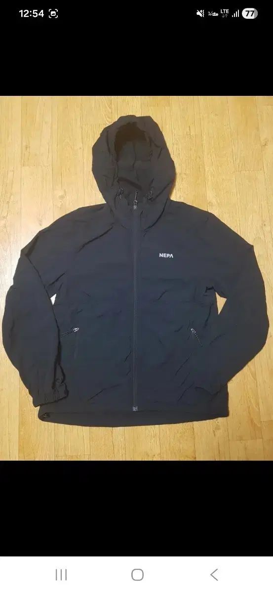 (ほぼ新品 正規品) NEPA ネパ 防水 ウィンドブレーカー 接触冷感 ブラック フード 軽量 ジャケット 100