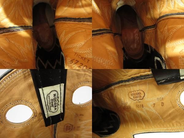 ノコナ NOCONA BOOTS ウエスタンブーツ 7 Dブラック レザー カウボーイ 5018