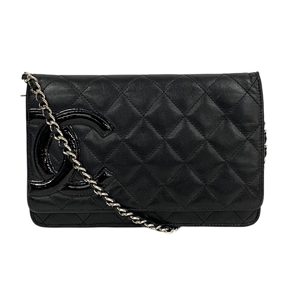 CHANEL/シャネル カンボンライン ラムスキン チェーンウォレット ブラック レディース ブランド CHANEL/シャネル カンボンライン ラムスキン チェーンウォレット ブラック レディース ブランド