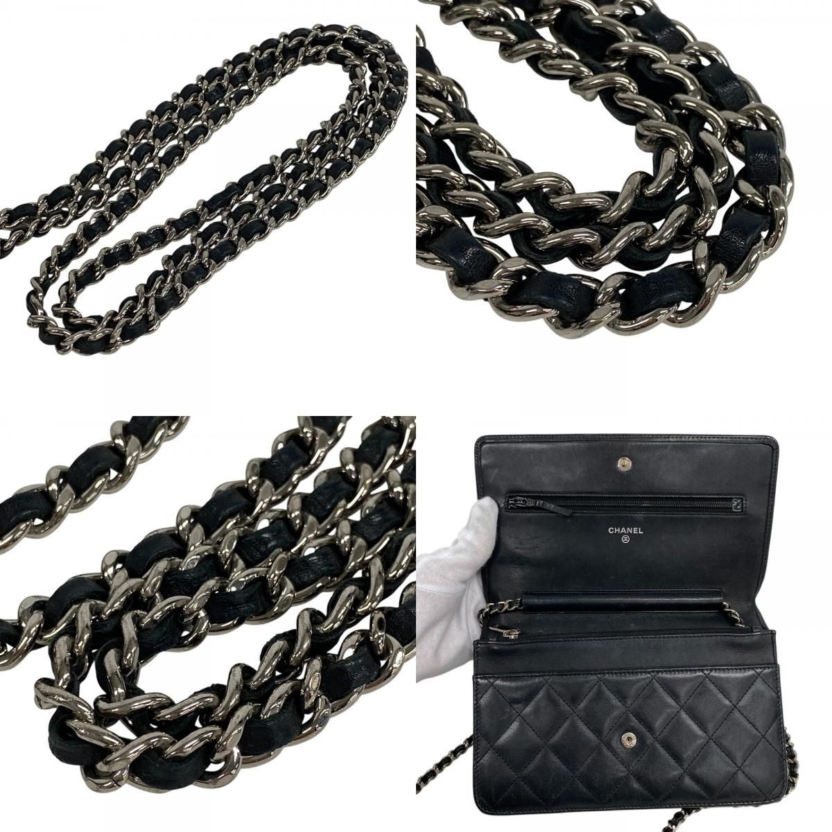 CHANEL/シャネル カンボンライン ラムスキン チェーンウォレット ブラック レディース ブランド CHANEL/シャネル カンボンライン ラムスキン チェーンウォレット ブラック レディース ブランド