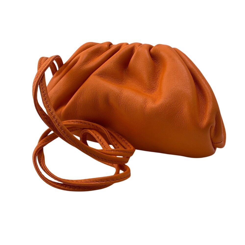 BOTTEGAVENETA/ボッテガヴェネタ ザ ポーチ レザー がま口 レザー コインケース オレンジ レディース ブランド