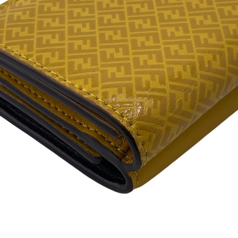 FENDI/フェンディ 7M0280 コンパクトウォレット FFロゴ レザー 三つ折り財布 イエロー レディース ブランド FENDI/フェンディ 7M0280 コンパクトウォレット FFロゴ レザー 三つ折り財布 イエロー レディース ブランド