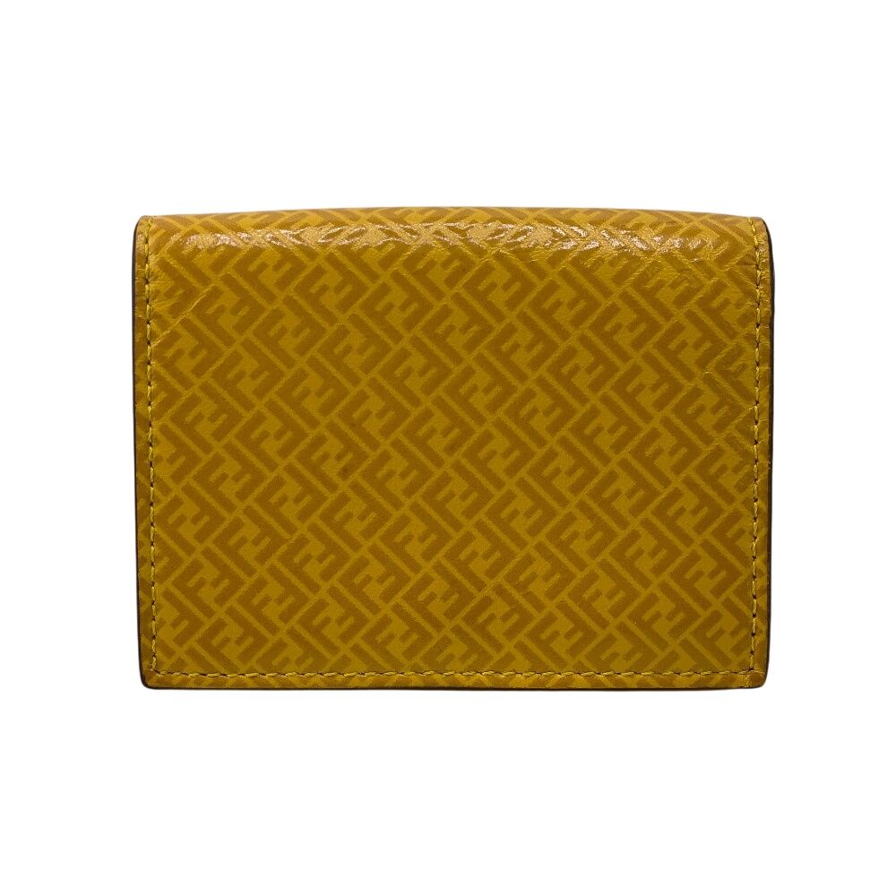 FENDI/フェンディ 7M0280 コンパクトウォレット FFロゴ レザー 三つ折り財布 イエロー レディース ブランド FENDI/フェンディ 7M0280 コンパクトウォレット FFロゴ レザー 三つ折り財布 イエロー レディース ブランド