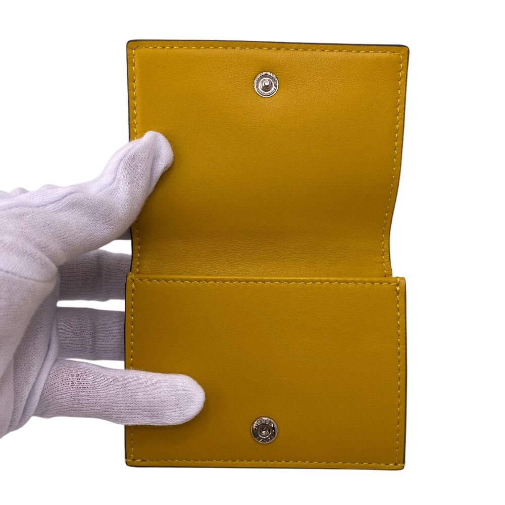 FENDI/フェンディ 7M0280 コンパクトウォレット FFロゴ レザー 三つ折り財布 イエロー レディース ブランド FENDI/フェンディ 7M0280 コンパクトウォレット FFロゴ レザー 三つ折り財布 イエロー レディース ブランド