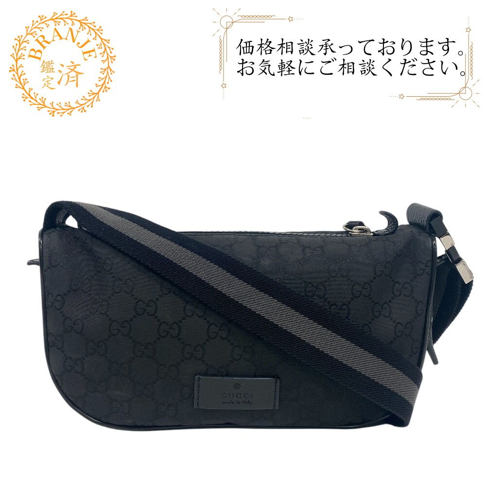 GUCCI/グッチ GGナイロン ナイロン ボディバッグ ブラック ユニセックス ブランド