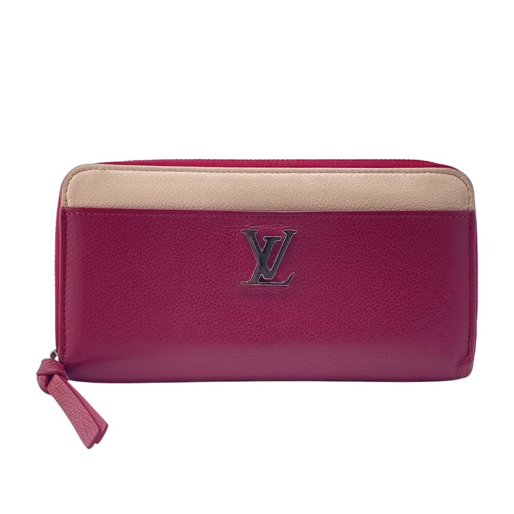 LOUIS VUITTON/ルイヴィトン ビトン ジッピー LVロゴロックミー レザー 長財布 ワインレッド レディース ブランド