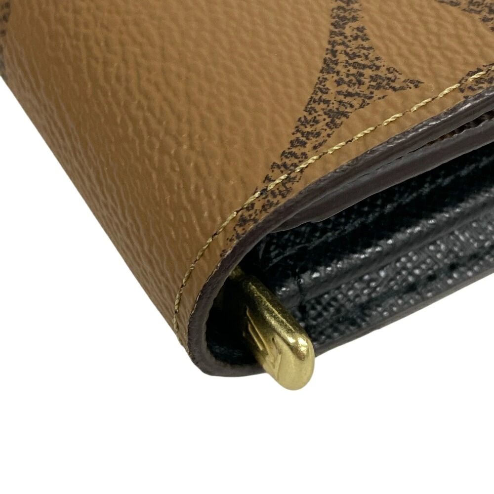 LOUIS VUITTON/ルイヴィトン ビトン M80726 ポルトフォイ ユ サラ モノグラムジャイアントリバース レザー 長財布 ブラウン レディース