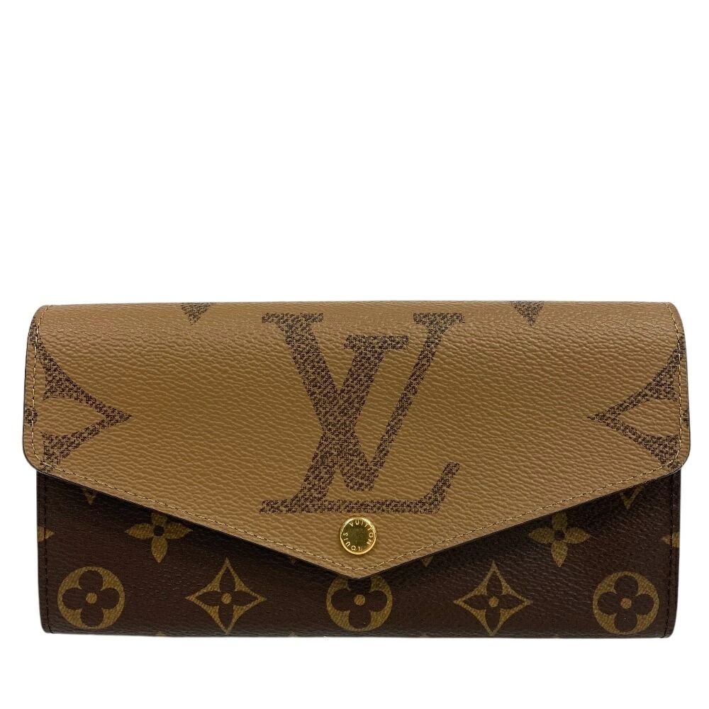 LOUIS VUITTON/ルイヴィトン ビトン M80726 ポルトフォイ ユ サラ モノグラムジャイアントリバース レザー 長財布 ブラウン レディース