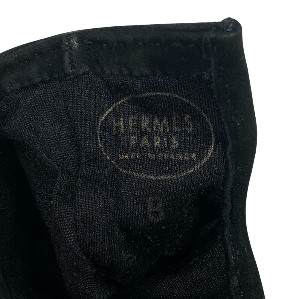 HERMES/エルメス ボリード ジジェ スウェード 手袋 ブラック レディース ブランド