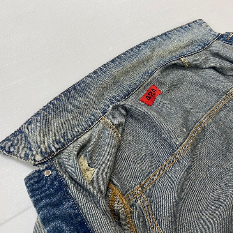 【中古品】 424 フォートゥーフォー 2015 DISTRESSED DENIM JACKET ダメージ デニムジャケット アウター Gジャン 【142-260608-ss-05-tei】 【中古品】 424 フォートゥーフォー 2015 DISTRESSED DENIM JACKET ダメージ デニムジャケット アウター Gジャン 【142-260608-ss-05-tei】