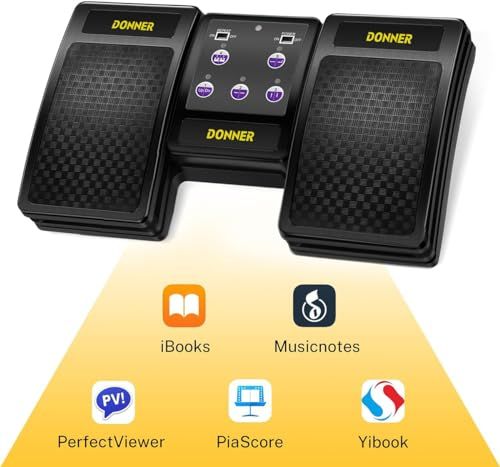 Donner タブレットページターナー ワイヤレス Page Turner 楽譜をめくるペダル ハンズフリー (ブラック）ma c7739fea