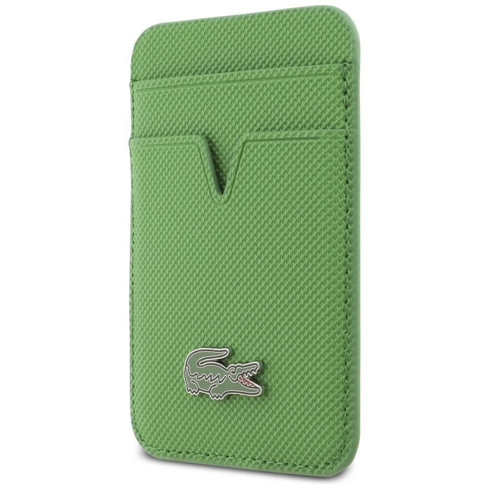 LACOSTE カードウォレット MagSafe対応 カード収納 カードケース プチピケ PU 本革風 グリーンma 62293b37