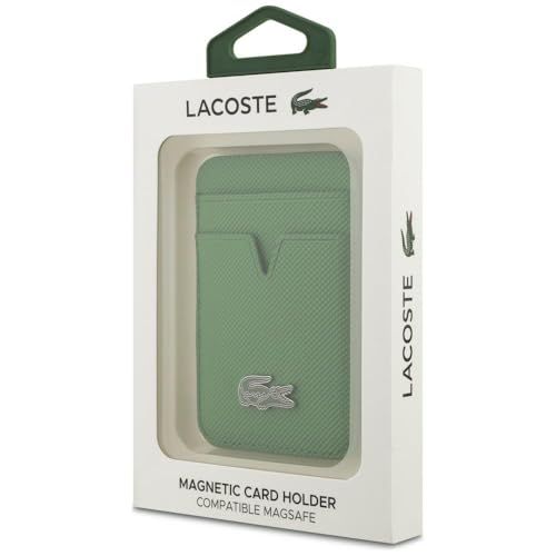 LACOSTE カードウォレット MagSafe対応 カード収納 カードケース プチピケ PU 本革風 グリーンma 62293b37