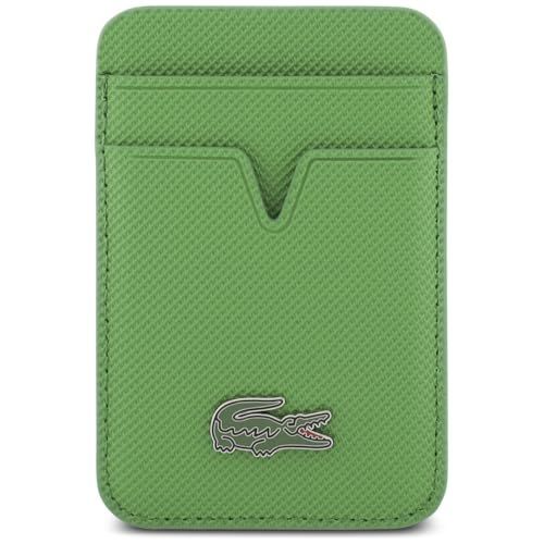 LACOSTE カードウォレット MagSafe対応 カード収納 カードケース プチピケ PU 本革風 グリーンma 62293b37