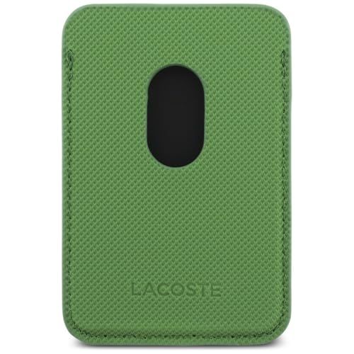LACOSTE カードウォレット MagSafe対応 カード収納 カードケース プチピケ PU 本革風 グリーンma 62293b37