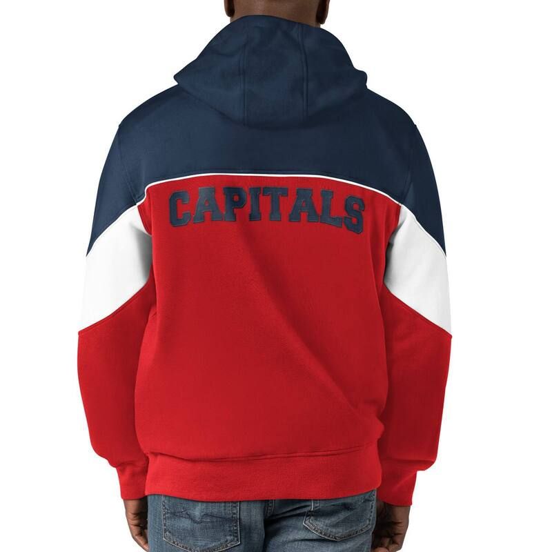 スターター メンズ トップス Tシャツ キャップ パーカー MenstarteredNavy Washington Capitals Power Forward FullZip Hoodie Cap Red レッド