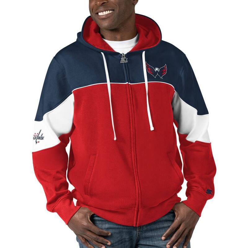スターター メンズ トップス Tシャツ キャップ パーカー MenstarteredNavy Washington Capitals Power Forward FullZip Hoodie Cap Red レッド