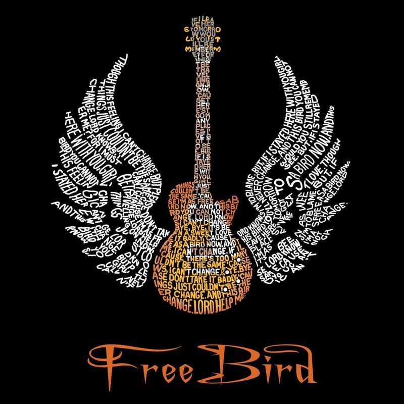 エルエーポップアート メンズ トップス Tシャツ スウェット LA Pop Art Lyrics To Freebird Mens Word Art Hooded Sweatshirt Black ブラック