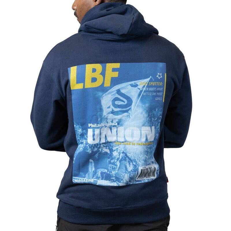 アンブランデッド メンズ トップス Tシャツ パーカー Unbranded Mens Navy Live Breathe Futbol x Philadelphia Union Magazine Pullover Hoodie Uni Navy ネイビー