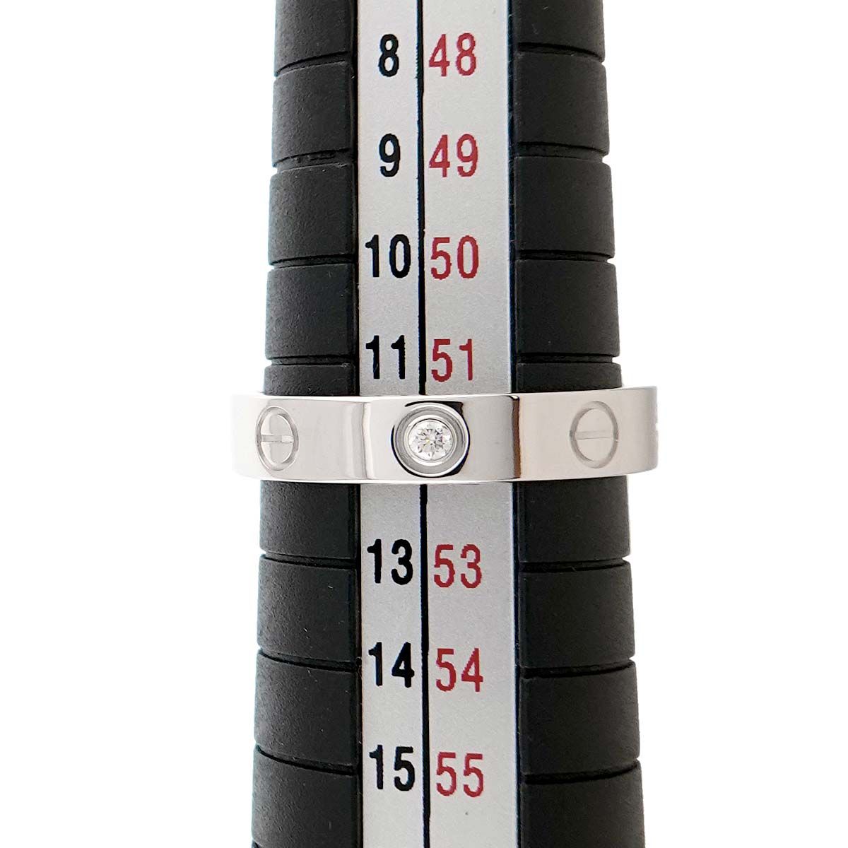 美品 カルティエ K18(750) ラブリング 1ダイヤ カルティエ Cartier ミニラブ #52 ダイヤ 1P リング K18 WG ホワイト