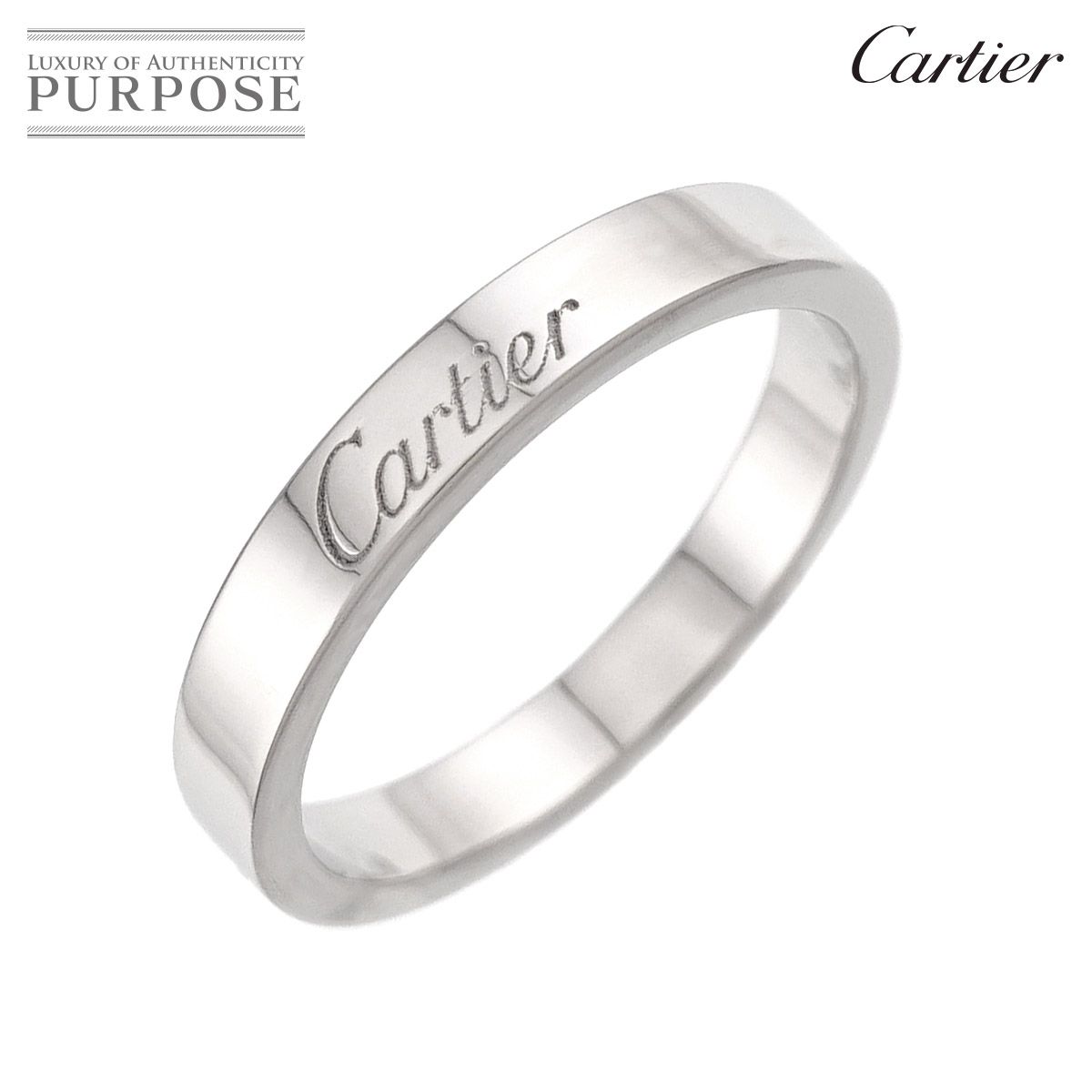 カルティエ Cartier Cドゥ #53 リング 幅3mm Pt プラチナ 指輪 Diamond Ring 90326268