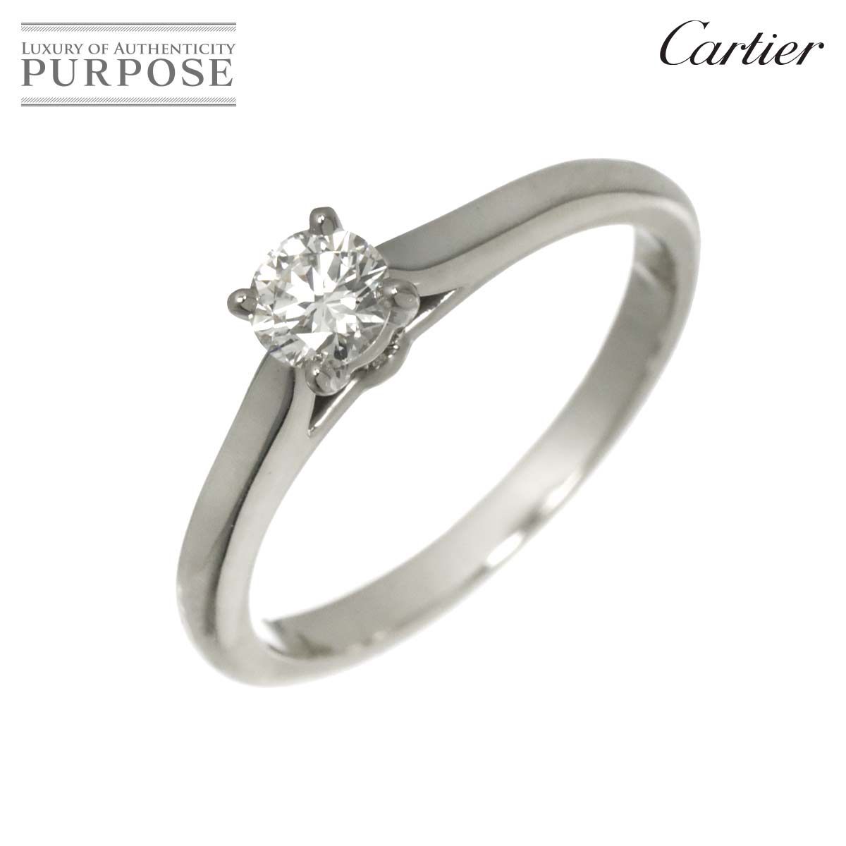 カルティエ Cartier ソリテール #53 リング ダイヤ 0.30ct Pt プラチナ 指輪 Diamond Ring【証明書付き】 90326283