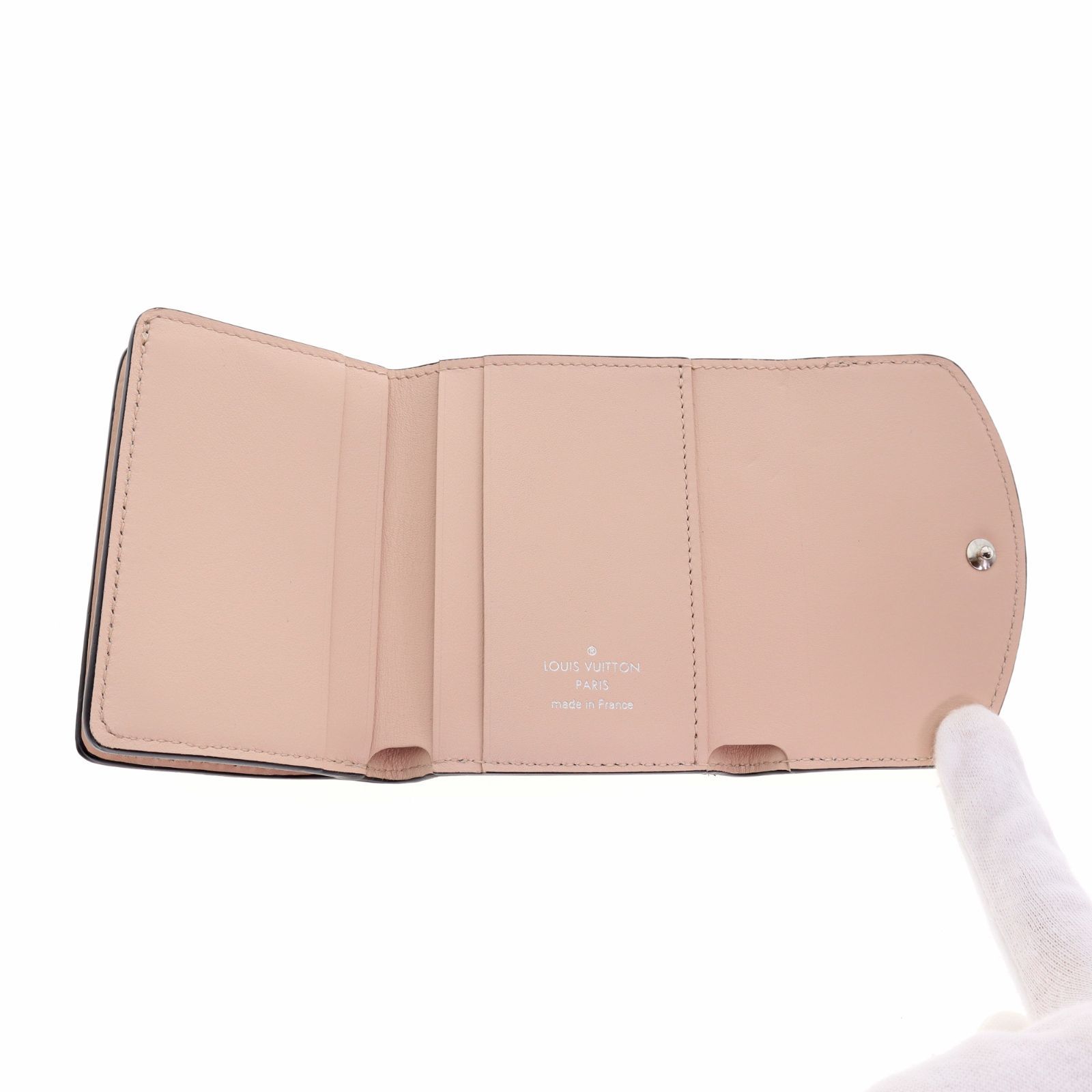 【中古】LOUIS VUITTON ルイヴィトン M80902 ポルトフォイユ・イリスXS マヒナ レザー 三つ折り財布 レディース メンズ 財布 マグノリア ピンクベージュ ブランド