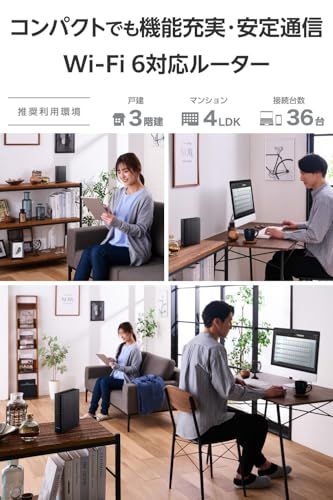 【新品】エレコム WiFi ルーター 無線LAN 2402+574Mbps 11ax 有線Giga IPv6 EasyMesh(TM) エコパッケージ WRC-W602-B b7b8197d