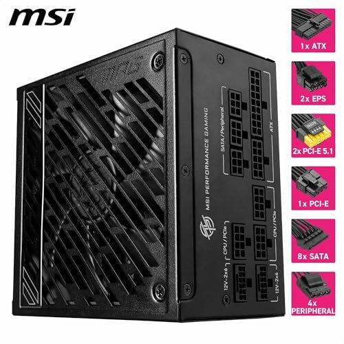 【新品】MSI MPG A1250GS PCIE5 PC電源ユニット 1250W ATX3.1/PCIe 5.1対応 80PLUS GOLD認証 フルモジュラー 静音 日本メーカーコンデンサ PS1543 45ca06c0
