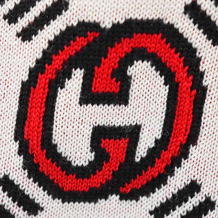 【極美品】GUCCI グッチ リバーシブルカーディガン サイズ L メンズ ロゴ GGスプリーム インターロッキング ジャガード ダブルフェイスニット ストレッチ ロングスリーブ 長袖 レディース着用可 トップス アイボリー ブラック 黒 総柄 イタリア製
