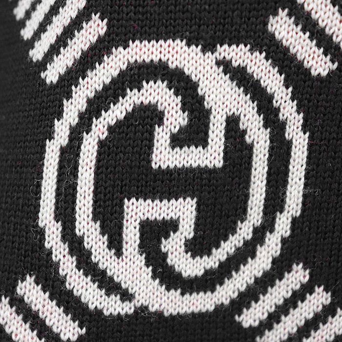 【極美品】GUCCI グッチ リバーシブルカーディガン サイズ L メンズ ロゴ GGスプリーム インターロッキング ジャガード ダブルフェイスニット ストレッチ ロングスリーブ 長袖 レディース着用可 トップス アイボリー ブラック 黒 総柄 イタリア製