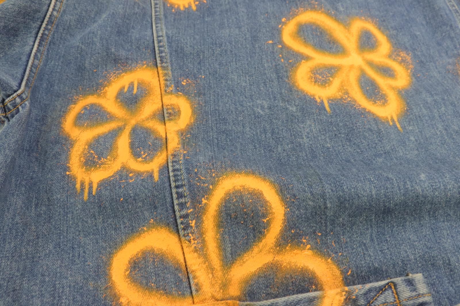 【中古】 AMOK メンズデニムジャケット Gジャン M Handpaint Denim Jacket AMOK M 青 ブルー