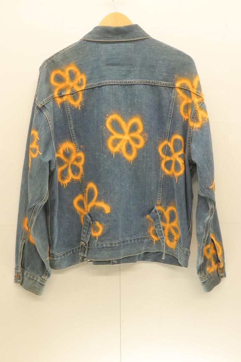 【中古】 AMOK メンズデニムジャケット Gジャン M Handpaint Denim Jacket AMOK M 青 ブルー