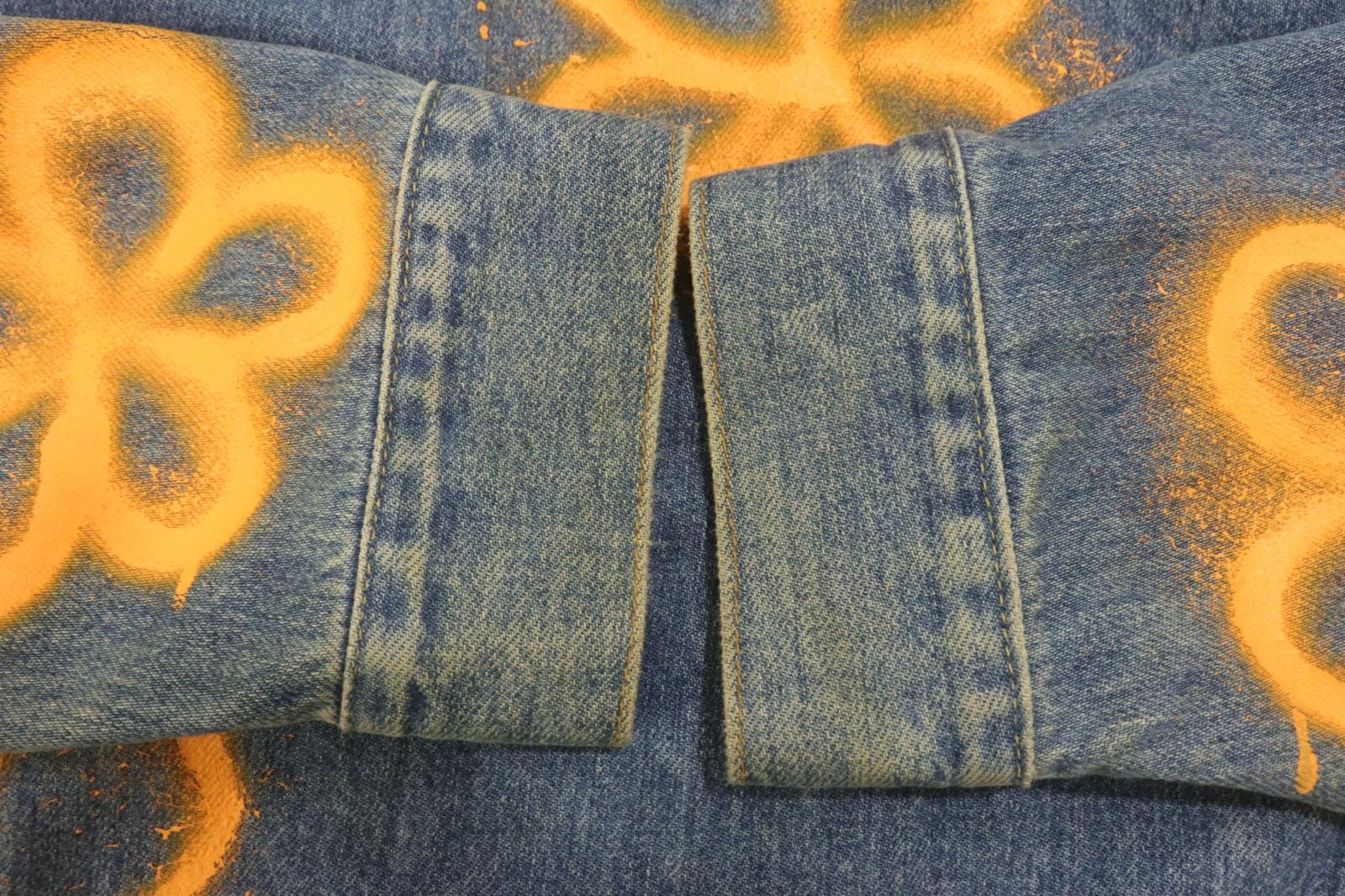 【中古】 AMOK メンズデニムジャケット Gジャン M Handpaint Denim Jacket AMOK M 青 ブルー