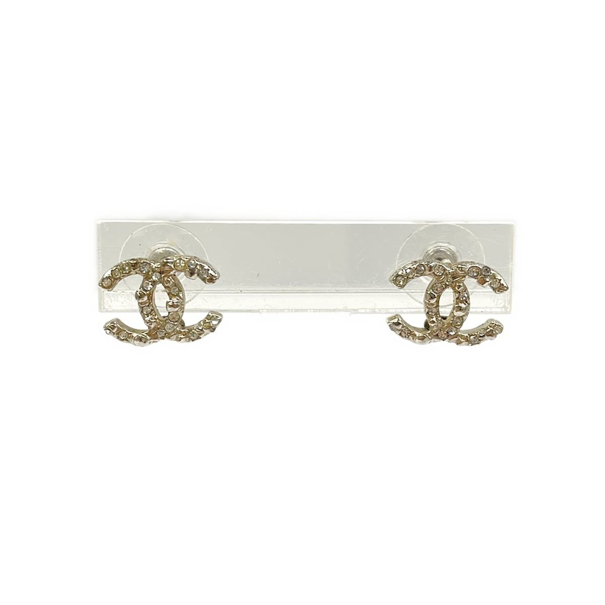 CHANEL(シャネル) ピアス美品 ココマーク シルバー×クリア