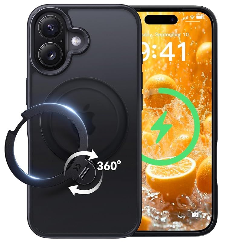 【2026最高傑作&定点360度回転】CASEKOO iPhone 17 用 ケース MagSafe対応 米軍MIL規格 360°全方向耐衝撃 【横縦両立・角度自由調整】 最大25W急速充電対応 指紋防止/マット仕上げ/黄変防止/半透明 ラップホール付き ワイ