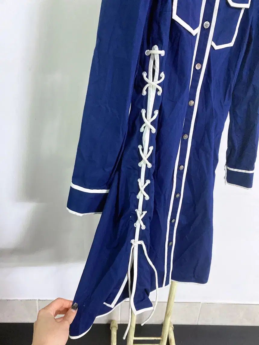モンヴィンテージ（新品）（サイズ4）トリーバーチ レディース パール ジーン バレエコア シャツ型 長袖 ONE PIECE
