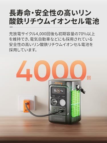 Jackery (ジャクリ) ポータブル電源 300D 288Wh リン酸鉄 長寿命 合計300ＷのDC出力 車中泊 家庭用 蓄電池 停電対策 台風対策 節電対策 防災対策 ジャクリJu d3f73c45