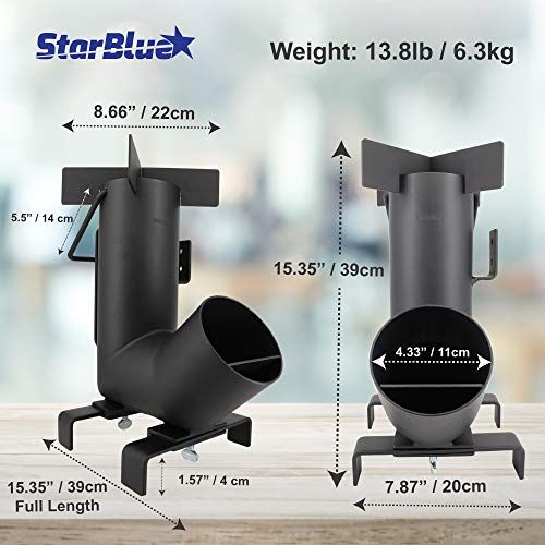 キャンピングロケットストーブ（StarBlue製）キャリーバッグ付き無料 ? 大型チャンバー搭載のポータブル薪ストーブ。アウトドア料理、キャンプ、ピクニック、バーベキュー、狩猟、釣りに最適Ju 99bf3222