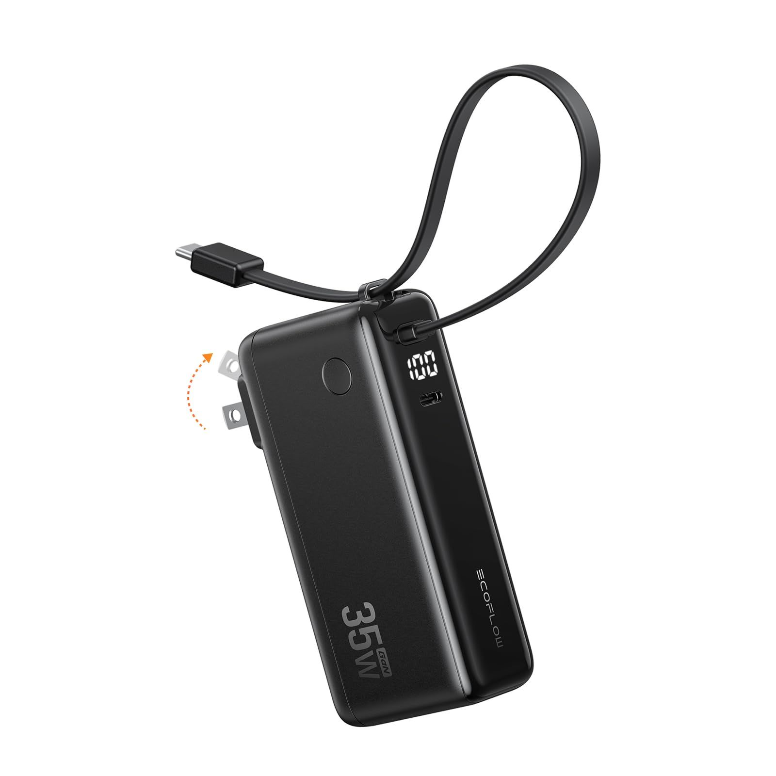 EcoFlow RAPID 10000mAh 35W【最大35W出力/急速充電/+折りたたみ式ACプラグ+USB-Cケーブル1台3役/大容量/2台同時充電/小型デザイン/残量表示/過熱防止/iPhone、Android、PC、タブレット、ゲー be9665e5 EcoFlow RAPID 10000mAh 35W【最大35W出力/急速充電/+折りたたみ式ACプラグ+USB-Cケーブル1台3役/大容量/2台同時充電/小型デザイン/残量表示/過熱防止/iPhone、Android、PC、タブレット、ゲー be9665e5