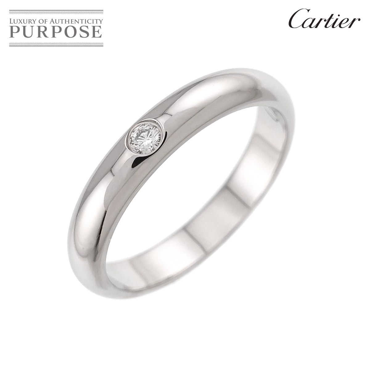 カルティエ Cartier 1895 クラシック #56 リング ダイヤ 1P Pt 幅3.5mm プラチナ 指輪 Classic Ring 90326456