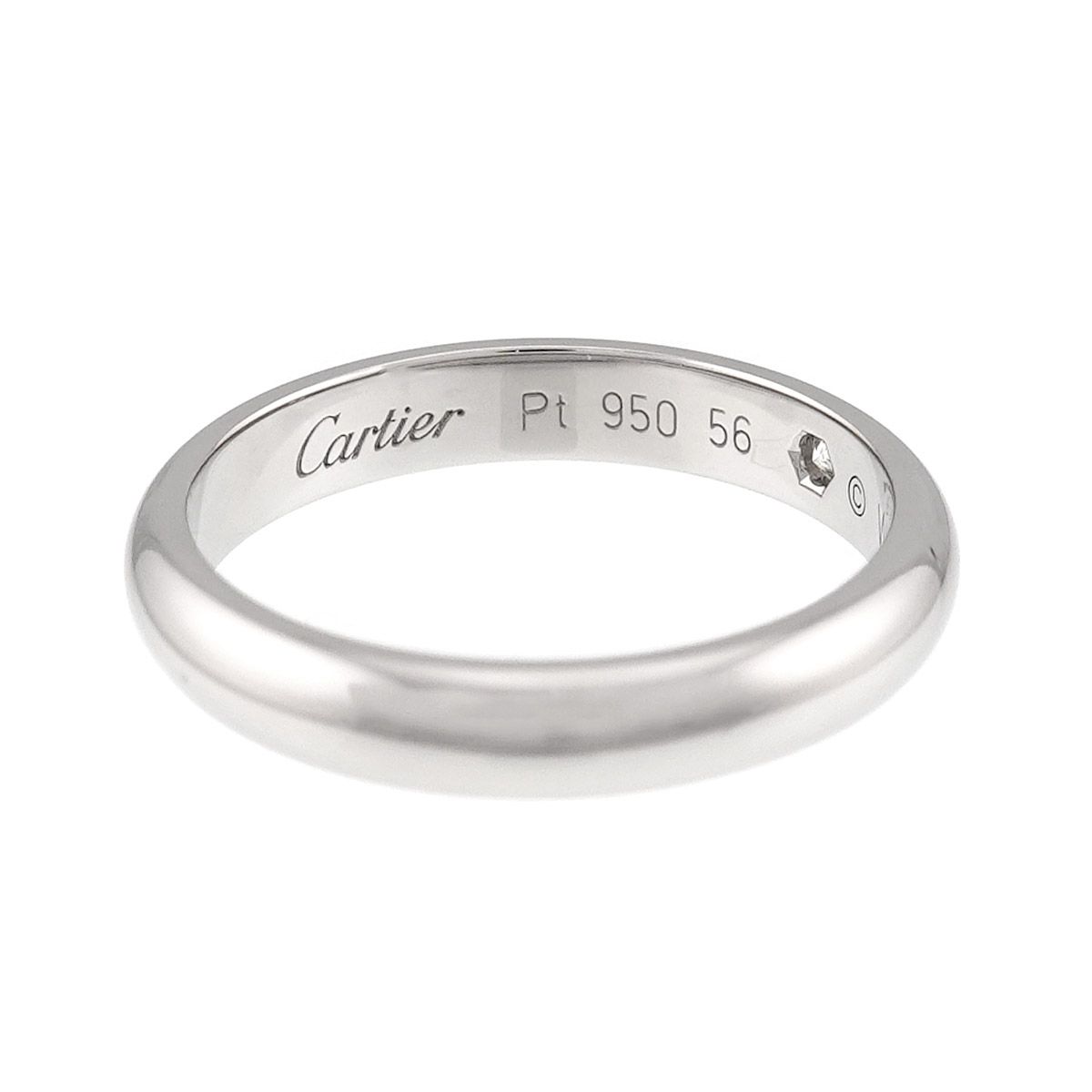 カルティエ Cartier 1895 クラシック #56 リング ダイヤ 1P Pt 幅3.5mm プラチナ 指輪 Classic Ring 90326456