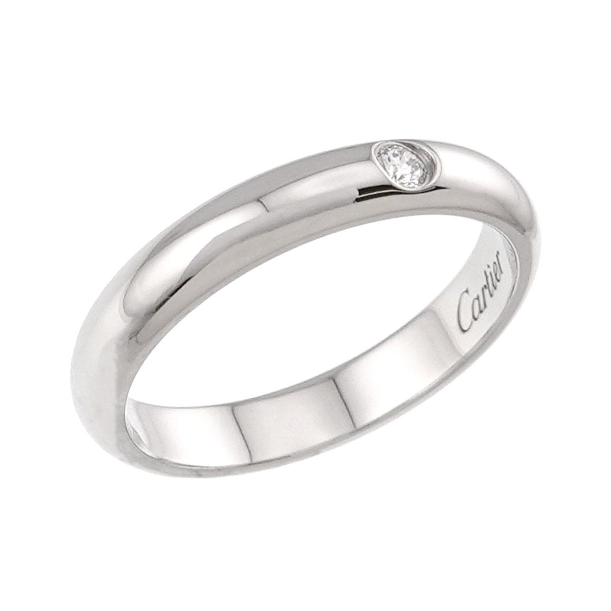 カルティエ Cartier 1895 クラシック #56 リング ダイヤ 1P Pt 幅3.5mm プラチナ 指輪 Classic Ring 90326456