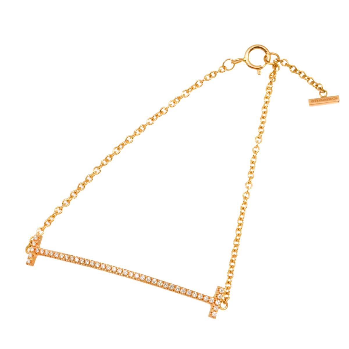ティファニー TIFFANY&Co. Ｔスマイル ダイヤ ブレスレット 15.5cm K18 PG ピンクゴールド 750 Bracelet 90326472