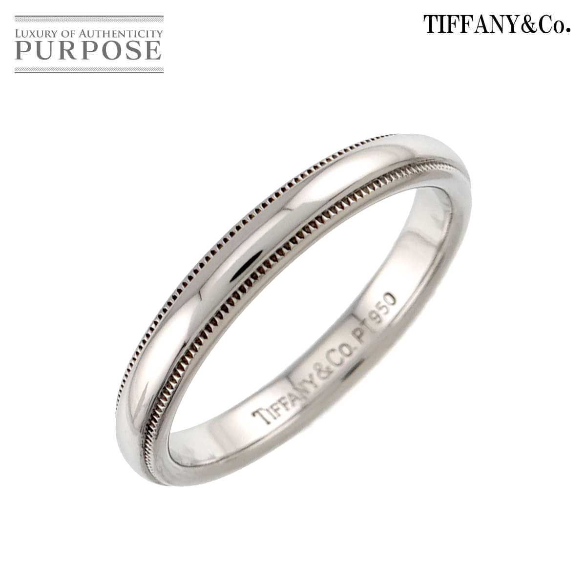 ティファニー TIFFANY&Co. ミルグレイン 16.5号 リング 幅3mm Pt プラチナ 指輪 トゥギャザー Milgrain Ring 90326493