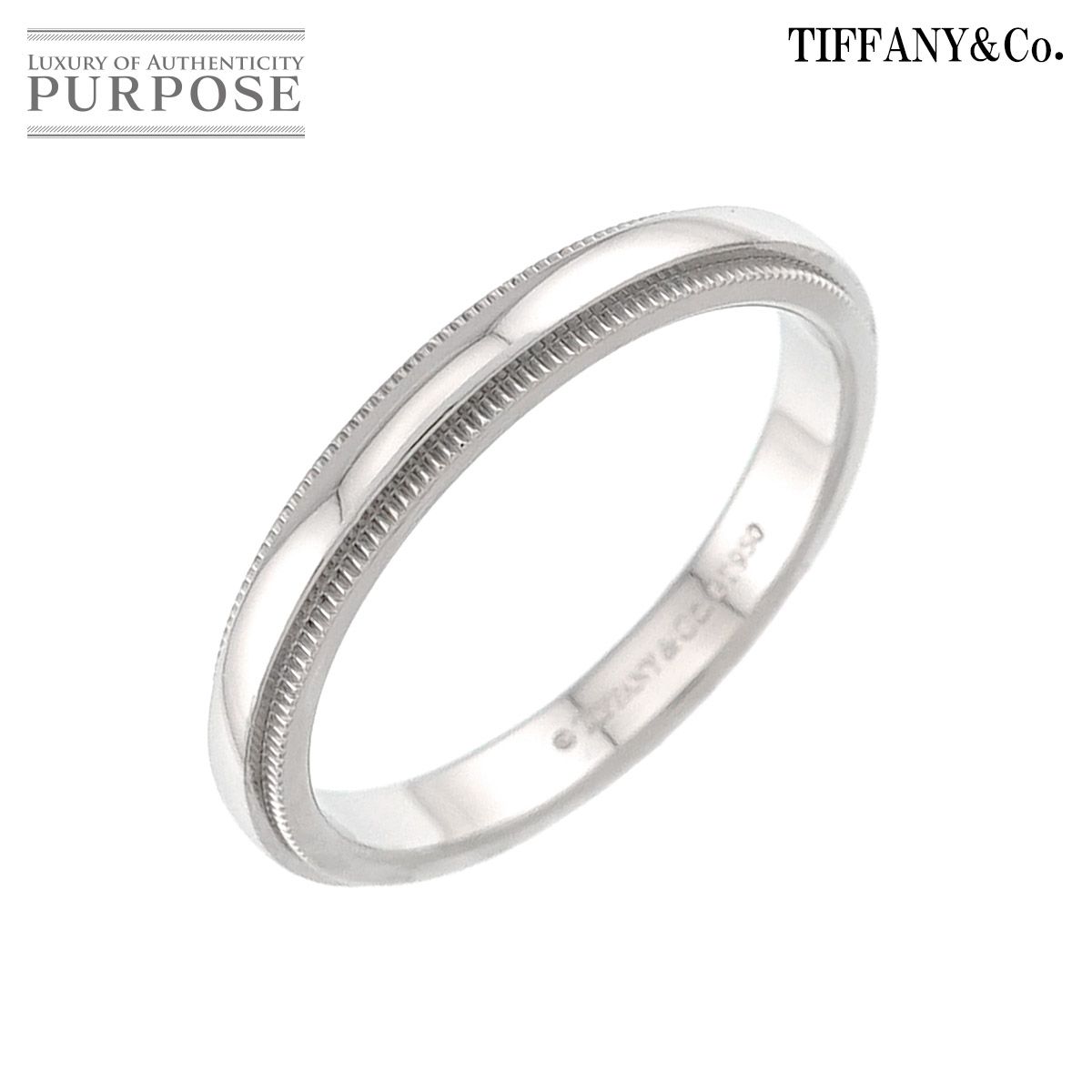 ティファニー TIFFANY&CO. ミルグレイン 17.5号 リング 幅3mm Pt プラチナ 指輪 Milgrain Ring 90326498